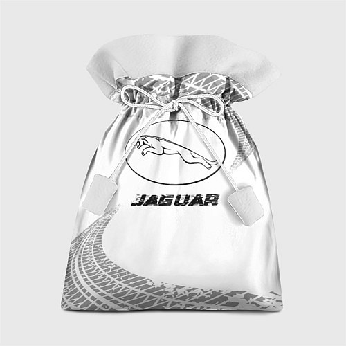 Подарочный мешок Jaguar speed на светлом фоне со следами шин / 3D-принт – фото 1