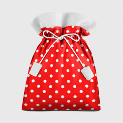 Мешок для подарков Белый горошек на красном, цвет: 3D-принт