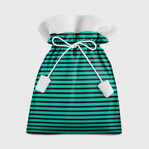 Подарочный мешок Зелёный в чёрную полоску / 3D-принт – фото 1