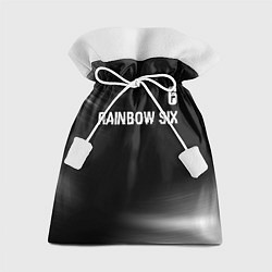 Мешок для подарков Rainbow Six glitch на темном фоне: символ сверху, цвет: 3D-принт