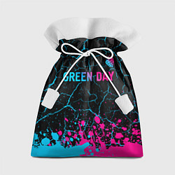 Мешок для подарков Green Day - neon gradient: символ сверху, цвет: 3D-принт