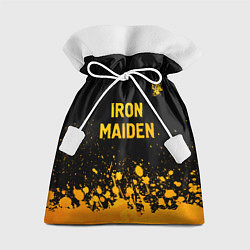 Мешок для подарков Iron Maiden - gold gradient: символ сверху, цвет: 3D-принт