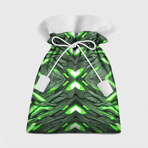 Подарочный мешок Кибер неоновая броня зелёная / 3D-принт – фото 1