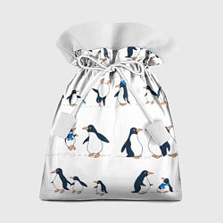 Мешок для подарков Семейство пингвинов на прогулке, цвет: 3D-принт