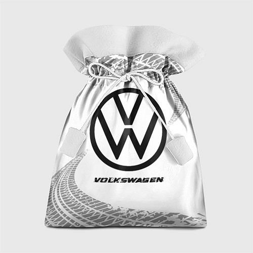 Подарочный мешок Volkswagen speed на светлом фоне со следами шин / 3D-принт – фото 1
