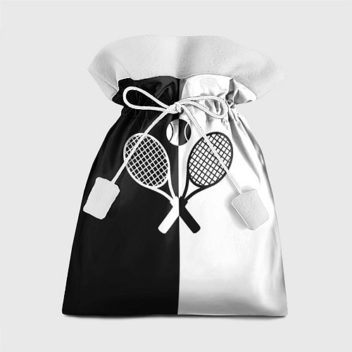 Подарочный мешок Теннис - чёрно белое / 3D-принт – фото 1