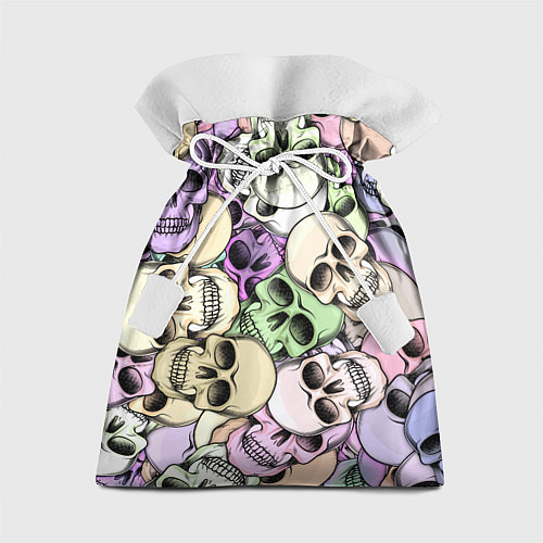 Подарочный мешок Разноцветные черепа паттерн / 3D-принт – фото 1