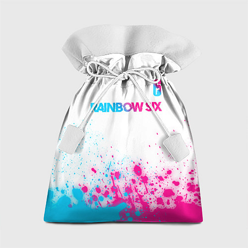 Подарочный мешок Rainbow Six neon gradient style посередине / 3D-принт – фото 1