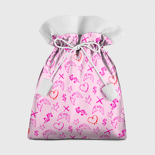 Подарочный мешок Паттерн - розовые граффити / 3D-принт – фото 1