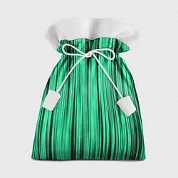 Мешок для подарков Абстракция полосы зелёные, цвет: 3D-принт