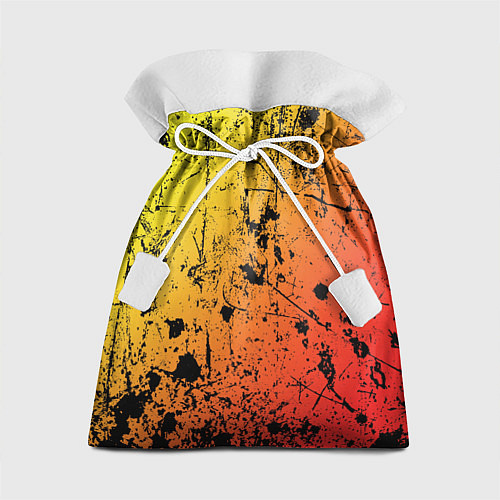 Подарочный мешок Огненный перелив заката с текстурой царапин и брыз / 3D-принт – фото 1