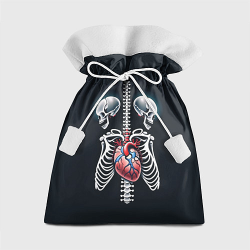 Подарочный мешок Два сросшихся скелета и сердце / 3D-принт – фото 1