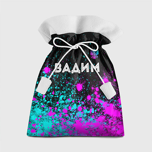 Подарочный мешок Вадим и неоновый герб России посередине / 3D-принт – фото 1