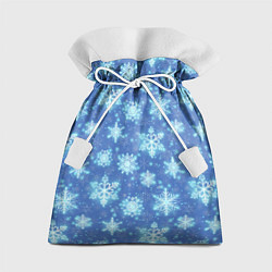 Мешок для подарков Pattern with bright snowflakes, цвет: 3D-принт