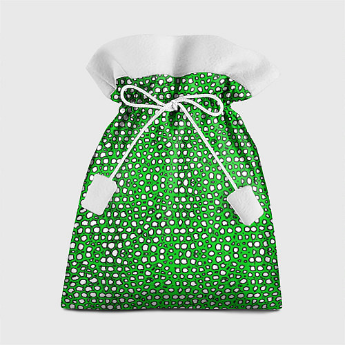 Подарочный мешок Белые пузырьки на зелёном фоне / 3D-принт – фото 1