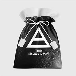 Мешок для подарков Thirty Seconds to Mars glitch на темном фоне, цвет: 3D-принт