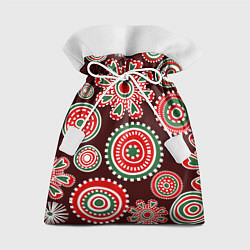 Мешок для подарков Новогодний принт красный, цвет: 3D-принт