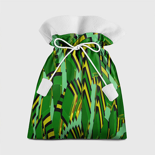 Подарочный мешок Зеленая псевдокамуфляжная геометрия / 3D-принт – фото 1
