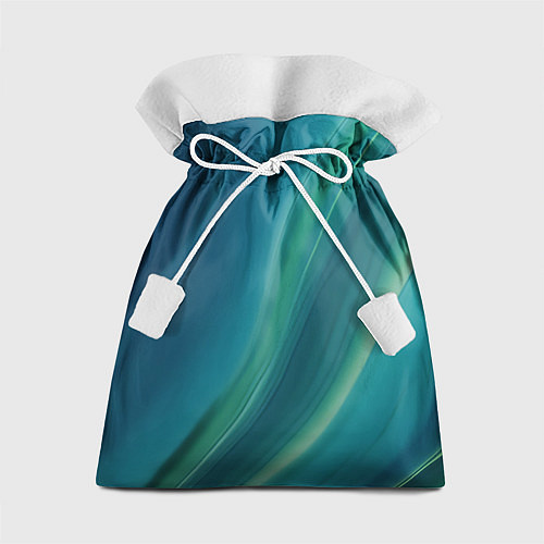 Подарочный мешок Сине-зелёная жидкая текстура - нейросеть / 3D-принт – фото 1