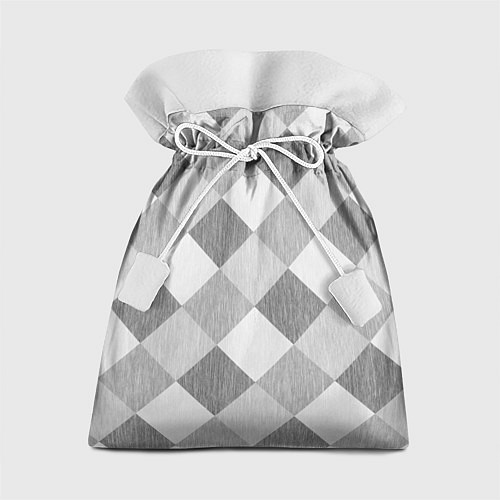 Подарочный мешок Серый плед геометрический узор с текстурой / 3D-принт – фото 1