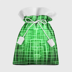 Мешок для подарков Зелёные неоновые полосы киберпанк, цвет: 3D-принт