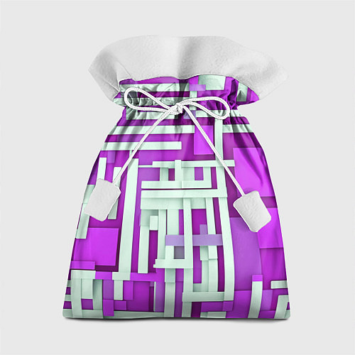 Подарочный мешок Полосы на фиолетовом фоне / 3D-принт – фото 1