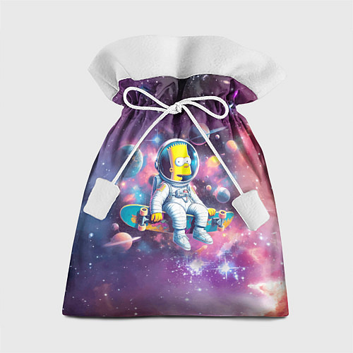 Подарочный мешок Барт Симпсон со скейтбордом в космосе / 3D-принт – фото 1