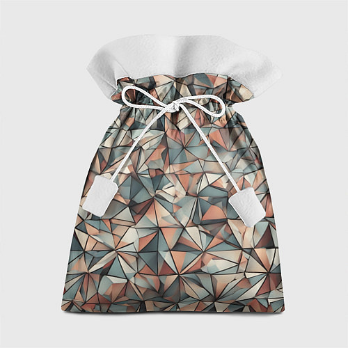 Подарочный мешок Маленькие треугольники сепия / 3D-принт – фото 1