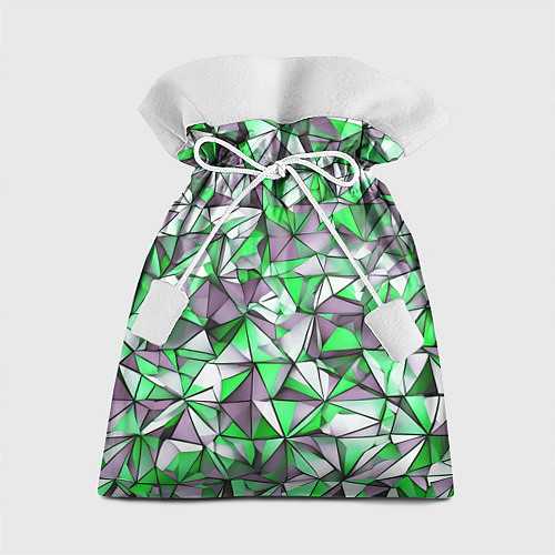 Подарочный мешок Маленькие зелёные треугольники / 3D-принт – фото 1