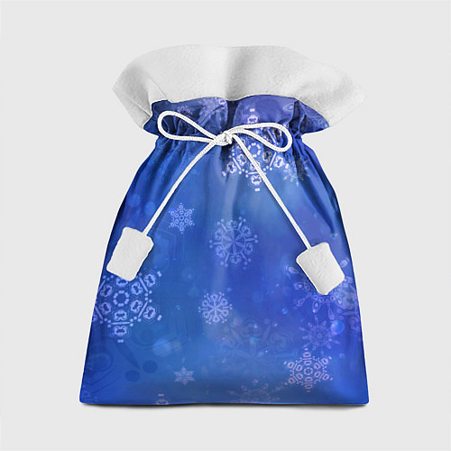 Подарочный мешок Декоративные снежинки на фиолетовом / 3D-принт – фото 1