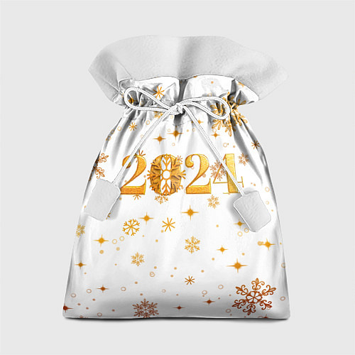 Подарочный мешок Новый 2024 год - золотой / 3D-принт – фото 1