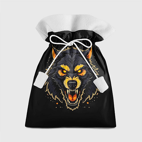 Подарочный мешок Волк чёрный хищник / 3D-принт – фото 1