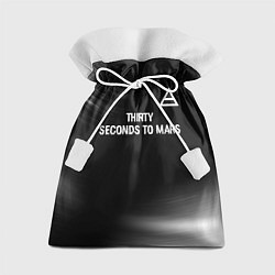 Мешок для подарков Thirty Seconds to Mars glitch на темном фоне посер, цвет: 3D-принт
