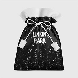 Мешок для подарков Linkin Park glitch на темном фоне посередине, цвет: 3D-принт