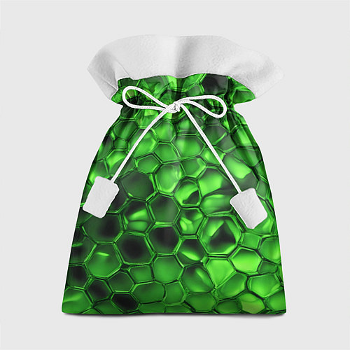 Подарочный мешок Зелёное стекло галькообразное / 3D-принт – фото 1