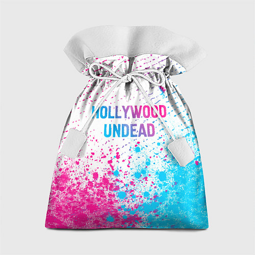 Подарочный мешок Hollywood Undead neon gradient style посередине / 3D-принт – фото 1
