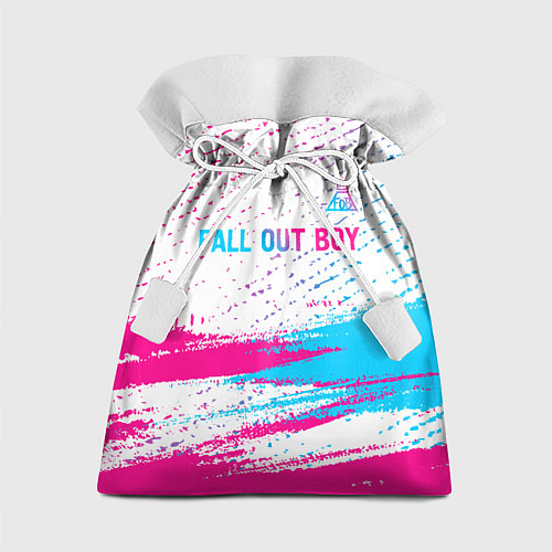 Подарочный мешок Fall Out Boy neon gradient style посередине / 3D-принт – фото 1