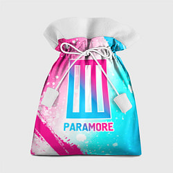 Мешок для подарков Paramore neon gradient style, цвет: 3D-принт