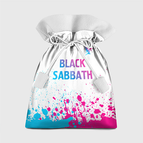 Подарочный мешок Black Sabbath neon gradient style посередине / 3D-принт – фото 1