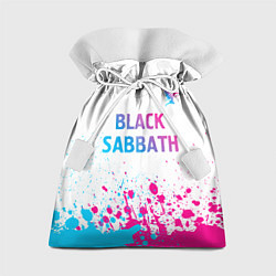 Мешок для подарков Black Sabbath neon gradient style посередине, цвет: 3D-принт