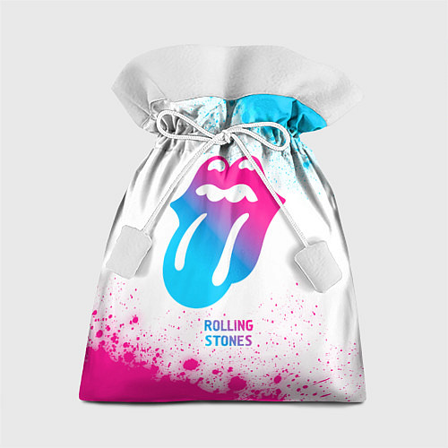 Подарочный мешок Rolling Stones neon gradient style / 3D-принт – фото 1