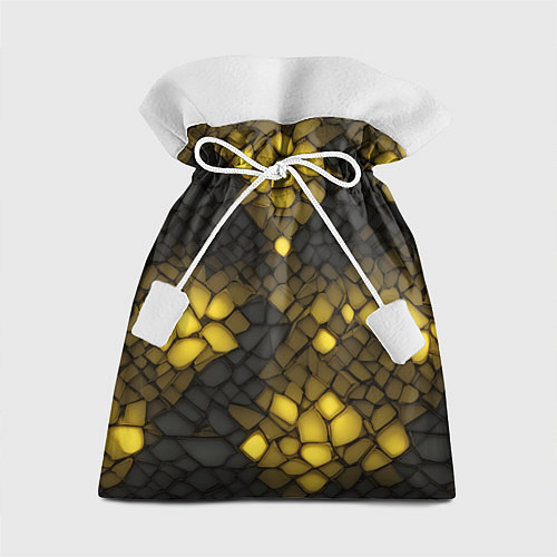 Подарочный мешок Жёлтый трескающийся камень / 3D-принт – фото 1
