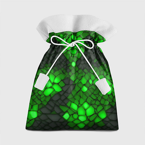 Подарочный мешок Зелёный трескающийся камень / 3D-принт – фото 1