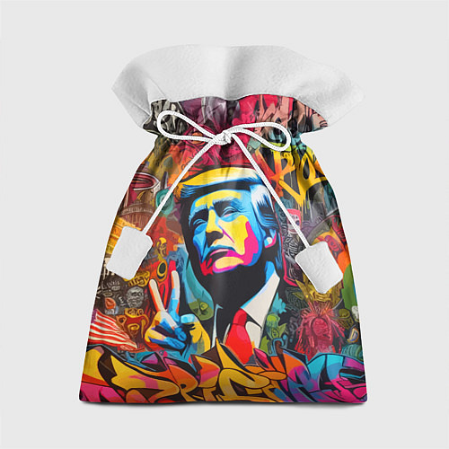 Подарочный мешок Дональд Трамп - граффити - нейросеть / 3D-принт – фото 1