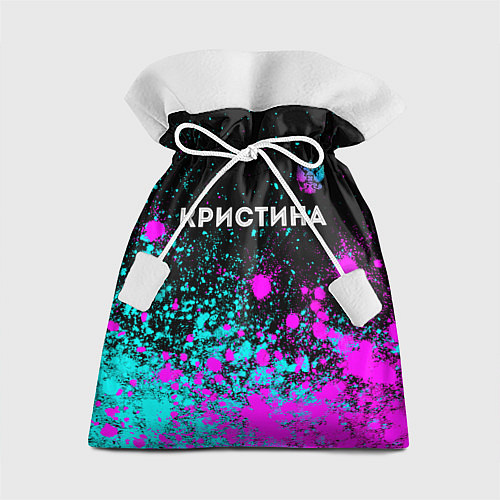 Подарочный мешок Кристина и неоновый герб России посередине / 3D-принт – фото 1