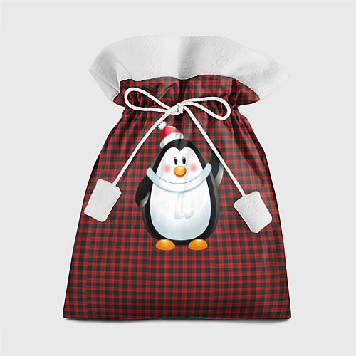 Подарочный мешок Пингвин в новогодней шапочке / 3D-принт – фото 1