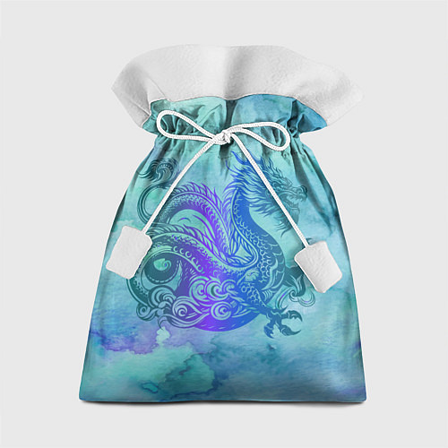 Подарочный мешок Бирюзовый дракон узор / 3D-принт – фото 1