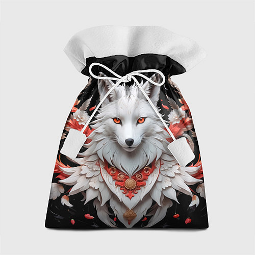 Подарочный мешок Белая лисица - кицунэ / 3D-принт – фото 1