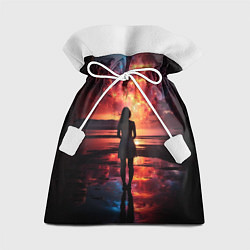 Мешок для подарков Девушка на закате - космос, цвет: 3D-принт