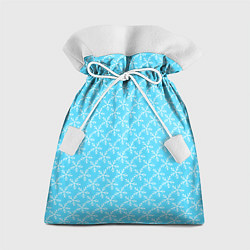 Мешок для подарков Паттерн снежинки голубой, цвет: 3D-принт